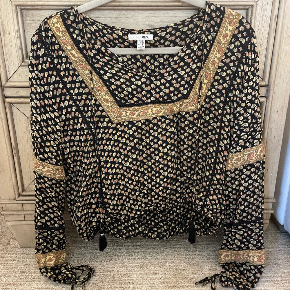 Amuse Society Lakefront Woven Boho Blouse